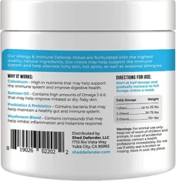 Shed Defender Allergy & Immune System Soft Chew Supplements For Dogs - Skin & Seasonal Allergy Relief - 90 Ct. 9 Shed Defender Allergy & Immune System Soft Chew Supplements For Dogs - Skin & Seasonal Allergy Relief - 90 Ct. -PawHut Store GUEST abba9d36 4fed 4e6d b61c 30bcec1410a5
