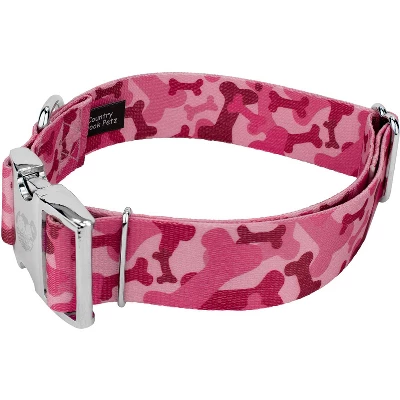 Country Brook Petz 1 1/2 Inch Premium Pink Bone Camo Dog Collar 1 Country Brook Petz 1 1/2 Inch Premium Pink Bone Camo Dog Collar