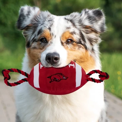 NCAA Arkansas Razorbacks Nylon Football Dog Toy 2 NCAA Arkansas Razorbacks Nylon Football Dog Toy - Image 2
