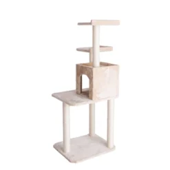GleePet GP78571 57-Inch Real Wood Cat Tree With Two-Door House Condo -PawHut Store GUEST ade5b486 3d88 4357 9cb5 461372cc88a3