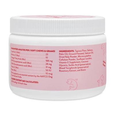 Bocce's Bakery Skin & Coat Dog Supplement - Salmon Flavor - 60ct 2 Bocce's Bakery Skin & Coat Dog Supplement - Salmon Flavor - 60ct - Image 2