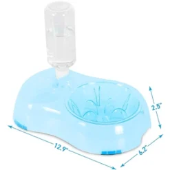 ANYPET Slow Feeder Bowl, Elevated, Double Transparent For Cats, Small Dogs, Pet Automatic Water Feeder With Water Bottle, Blue -PawHut Store GUEST af37014a 0159 4f1f a7a7 f5869e9f2721