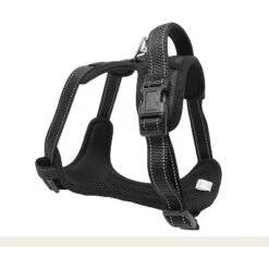 Happilax Adjustable Reflective And Soft Padded Dog Harness, Large, Black