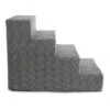 Precious Tails Herringbone High Density Foam 4-Step Pet Stairs - Black