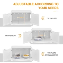 Yaheetech Wooden Hidden Cat Litter Box Side Table With Divider -PawHut Store GUEST afe69f59 168f 4ae4 adfb 182b79373f52