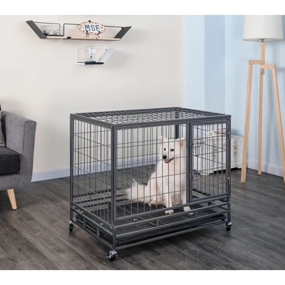 Go Pet Club Heavy Duty Dog Crate 37" Or 43" Long SQ1038 2 Go Pet Club Heavy Duty Dog Crate 37" Or 43" Long SQ1038 - Image 2