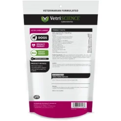 VetriScience Vetri Liver Support And Detoxification For Dogs, Chicken Liver Flavor, 60 Bite Sized Chews