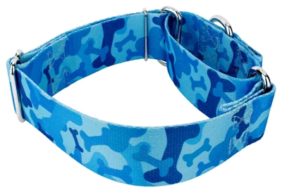 Country Brook Petz 1 1/2 Inch Blue Bone Camo Martingale Dog Collar 4 Country Brook Petz 1 1/2 Inch Blue Bone Camo Martingale Dog Collar - Image 4