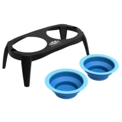 Elevated Pet Bowls With Nonslip Stand For Dogs And Cats - Removable And Collapsible Silicone Feeder For Food And Water - 16oz Each By PETMAKER (Blue) -PawHut Store GUEST b528f9ab cff2 47ce 8686 2b4f2cc4bdfb 1
