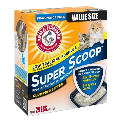 Arm & Hammer Fragrance Free Super Scoop Clumping Litter - 29lbs 1 Arm & Hammer Fragrance Free Super Scoop Clumping Litter - 29lbs