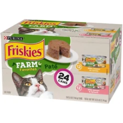 Purina Friskies Paté Wet Cat Food Farm Favorites With Chicken & Salmon - 5.5oz/24ct Variety Pack -PawHut Store GUEST b69c0d4c b3b2 4731 8011 bc260fb2ae6e