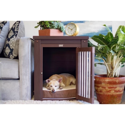 New Age EcoFLEX Habitat 'N' Home Stainless Steel Dog Crate - Brown - Small 1 New Age EcoFLEX Habitat 'N' Home Stainless Steel Dog Crate - Brown - Small