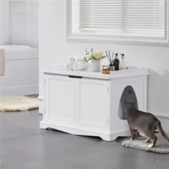 Yaheetech Large Cat Litter Box Enclosures Wooden Storage Side Table