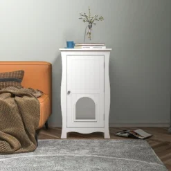 Abel Cat Litter Box Enclosure Multipurpose Anti Tracking Ventilation Holes With Magnetic Doors And Metal Legs Pet House-The Pop Home -PawHut Store GUEST b6ea6284 24a1 406c 93cc 7c1e3db6fa25