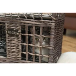 Two-level Willow Pet House With Soft Fabric Cushion For Cat Or Dog, Grey -PawHut Store GUEST b9a71b7e 7f00 449c 8abd 0c7461f2471c