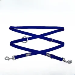 DDOXX 3-Way Adjustable Nylon Dog Leash - Large - Blue
