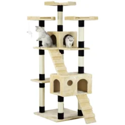 Go Pet Club 72" Cat Tree Furniture With Sisal Scratching Posts F2080 -PawHut Store GUEST ba0dd60c e585 44b3 8665 9edfc54b441a
