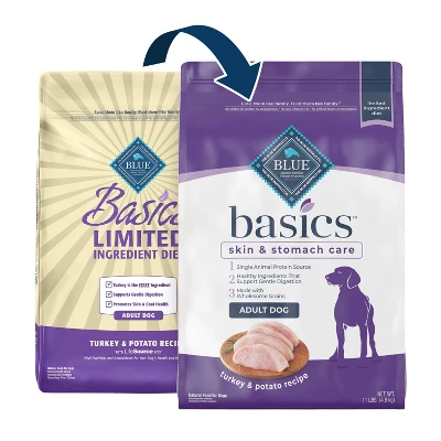 Blue Buffalo Basics Skin & Stomach Care Natural Adult Dry Dog Food With Turkey & Potato - 11lbs 1 Blue Buffalo Basics Skin & Stomach Care Natural Adult Dry Dog Food With Turkey & Potato - 11lbs