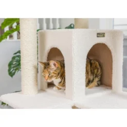 Armarkat B8201 Classic Real Wood Cat Tree In Ivory, Jackson Galaxy Approved, Multi Levels With Ramp, Three Perches, Rope Swing, Two Condos -PawHut Store GUEST bb0024fd 4241 4b8e a91e 8b0a8b92b83b