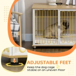 PawHut Modern Medium Dog Crate End Table With Soft Cushion, Wooden Dog Crate Bed Indoor Dog Kennel Furniture With Washable Cushion Cover 8 PawHut Modern Medium Dog Crate End Table With Soft Cushion, Wooden Dog Crate Bed Indoor Dog Kennel Furniture With Washable Cushion Cover -PawHut Store GUEST bc43917e 3bf6 422f a88a 838251e1bff9