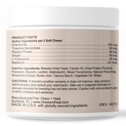 Chew + Heal Calming Anxiety + Stress Treats, Dog Supplement, Contains 4 Travel-Sized Jars - 120 Total Delicious Chews -PawHut Store GUEST bd4ddf5d 4c40 4d46 81ad 5c2c2c2a8043