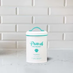 Amici Pet Pawsh Treatery Metal Storage Canister, 44 Oz. , White Mint -PawHut Store GUEST bdbe83b0 e2f8 42a9 8efc e100b2065c52