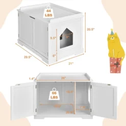 Costway Cat Litter Box Cabinet Furniture Cat Washroom Storage Bench -PawHut Store GUEST be35de20 f1d3 4729 9cb4 b66832833615