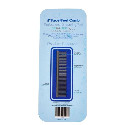 Groomer Essentials 5" Face/Feet Comb - Finishing And Fluffing Comb 1 Groomer Essentials 5" Face/Feet Comb - Finishing And Fluffing Comb