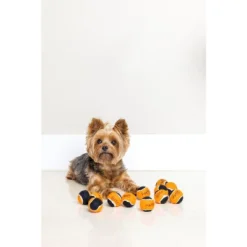 Midlee Orange/Black Mini Dog Halloween Tennis Balls- Set Of 12