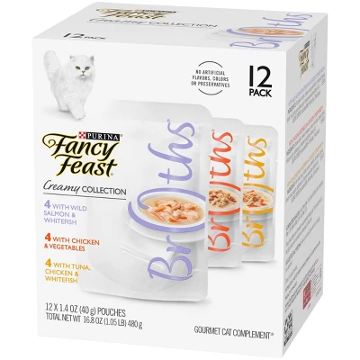 Fancy Feast Broths Creamy Chicken, Tuna, Salmon, Shrimp And Seafood Collection Wet Cat Food Complement - 1.4oz/12ct 5 Fancy Feast Broths Creamy Chicken, Tuna, Salmon, Shrimp And Seafood Collection Wet Cat Food Complement - 1.4oz/12ct - Image 5