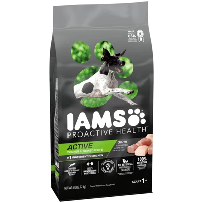 IAMS ProActive Health Active With Chicken And Turkey Dry Dog Food - 6lbs 2 IAMS ProActive Health Active With Chicken And Turkey Dry Dog Food - 6lbs - Image 2