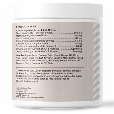 Chew + Heal MaxProtect Hip + Joint Support, Dog Supplement & Multivitamin - 240 Delicious Total Chews 4 Chew + Heal MaxProtect Hip + Joint Support, Dog Supplement & Multivitamin - 240 Delicious Total Chews - Image 4