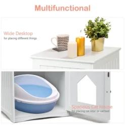 Tangkula Wooden Pet Cat House Litter Box Cat Washroom Nightstand Cat Storage Bench 15 Tangkula Wooden Pet Cat House Litter Box Cat Washroom Nightstand Cat Storage Bench -PawHut Store GUEST c815a6a6 70fb 4e10 a815 a8f393abc083