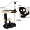 Pet Adobe 3-Tier Cat Tree With Two Scratching Posts - 42.25", Black/Tan