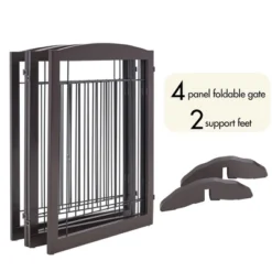 Yaheetech 31.5″ Height Pet Gate With Wood And Wire For Doorway -PawHut Store GUEST c97e230c ee9f 4e6e 9f83 e800234222d9
