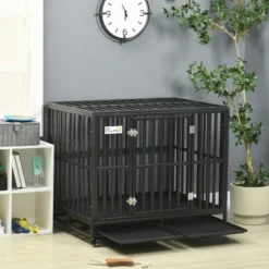 PawHut Heavy Duty Dog Cage Metal Kennel And Crate Dog Playpen With Lockable Wheels, Slide-out Tray And Anti-Pinching Floor 13 PawHut Heavy Duty Dog Cage Metal Kennel And Crate Dog Playpen With Lockable Wheels, Slide-out Tray And Anti-Pinching Floor -PawHut Store GUEST ca2fb668 ac08 4288 827e c02fd38d4bf2
