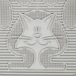Omega Paw Non Slip Cat Paw Cleaning Litter Box Mat Keeps Paws, Floors, & Carpet Free Of Litter, Contains Spills & Messes, 16 X 13 X 0.30 Inches, Gray