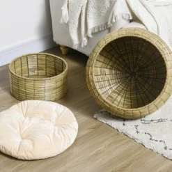 PawHut Cat Basket Bed With Cat Egg Chair Shape, Woven Elevated Cat Bed Kitty House, Raised Wicker Cat Bed For Indoor Cats, 20" Dia. X 23.5" H, Yellow 9 PawHut Cat Basket Bed With Cat Egg Chair Shape, Woven Elevated Cat Bed Kitty House, Raised Wicker Cat Bed For Indoor Cats, 20" Dia. X 23.5" H, Yellow -PawHut Store GUEST cc2dfe1d fa47 4e9c 8f54 2919c14d6870