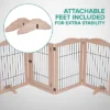Arf Pets 30.5" Tall Freestanding 4-Panel Folding Dog Gate - Walnut