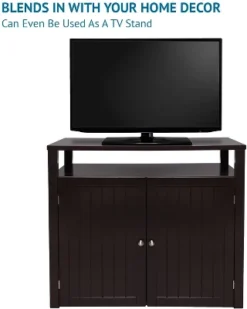 Arf Pets Large Cabinet Cat Litter Box Enclosure Furniture - Espresso -PawHut Store GUEST cc94ce5c 993b 4c9a b58b 3dcd4cf59a96