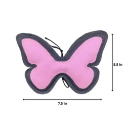 American Pet Supplies 5.5-Inch Eco-Friendly Butterfly Canvas And Jute Dog Toy