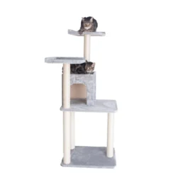 GleePet GP78571 57-Inch Real Wood Cat Tree With Two-Door House Condo -PawHut Store GUEST ce007f83 fe35 4c97 8bd5 1a72ae822847