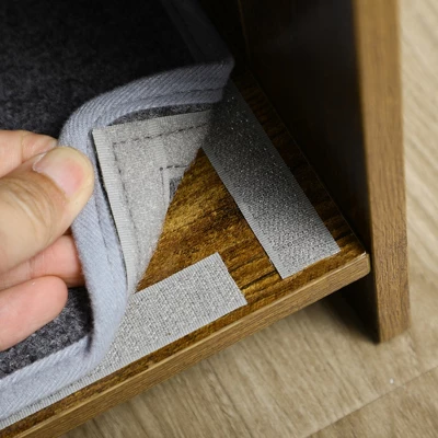 PawHut Hidden Kitty Litter Box Enclosure With Cat Scratcher Mat, Kitten Furniture For Darkness & Pet Privacy, Rustic Wooden Farmhouse End Table 5 PawHut Hidden Kitty Litter Box Enclosure With Cat Scratcher Mat, Kitten Furniture For Darkness & Pet Privacy, Rustic Wooden Farmhouse End Table - Image 5