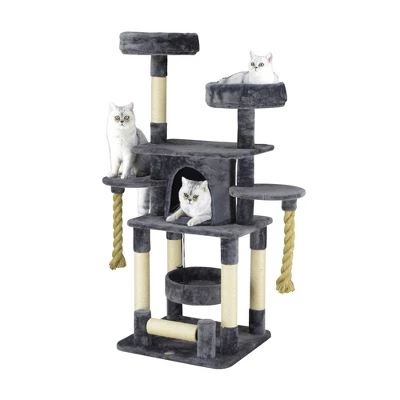 Go Pet Club 57.5" Jungle Rope Cat Tree With Sisal Covered Posts And Two Ropes F824 3 Go Pet Club 57.5" Jungle Rope Cat Tree With Sisal Covered Posts And Two Ropes F824 - Image 3