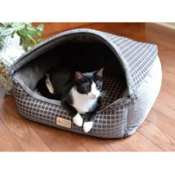 Armarkat Cuddle Cave Cat Bed With Detachable & Collasible Zipper Top, Removable Cushion Mat, C34HHG/SH, Bronze & Silver -PawHut Store GUEST d0254e70 88c1 42a3 a109 b181ba09b10b