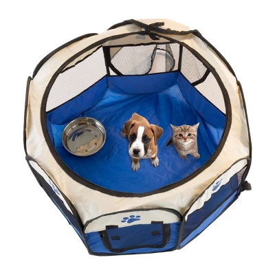 Pop-Up Pet Playpen - 26-Inch Indoor And Outdoor Dog Kennel With Carrying Bag - Portable Pet Enclosure For Dogs And Small Animals By PETMAKER (Blue) 6 Pop-Up Pet Playpen - 26-Inch Indoor And Outdoor Dog Kennel With Carrying Bag - Portable Pet Enclosure For Dogs And Small Animals By PETMAKER (Blue) - Image 6