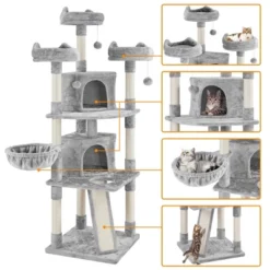 Yaheetech 76"H Large Plush Cat Tree With Platforms For Kittens Cats -PawHut Store GUEST d150d5c5 af5d 4c7a 9cb3 9ea944ec51b8