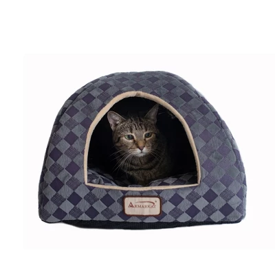 Armarkat Cat Bed C65HHG/LS, Purple Gray Combo Checkered Pattern 1 Armarkat Cat Bed C65HHG/LS, Purple Gray Combo Checkered Pattern
