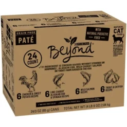 Purina Beyond Grain Free Pate With Chicken, Salmon And Fish Flavor Wet Cat Food Variety Pack - 3oz/24ct -PawHut Store GUEST d1d3f8d7 6198 4ba5 8658 2c61f8620d46
