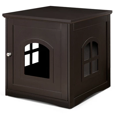Costway Cat House Side Table Nightstand Puppy Pet Home Litter Box Enclosure 5 Costway Cat House Side Table Nightstand Puppy Pet Home Litter Box Enclosure - Image 5